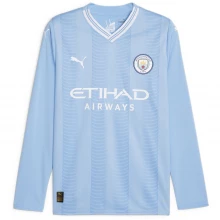 Мужская футболка с коротким рукавом Puma Manchester City Long Sleeve Home Shirt 2023 2024 Adults