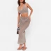 I Saw It First Lace Up Crochet Knit Maxi Skirt Co-Ord MOCHA