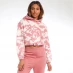 Light and Shade Tie Dye Cropped Hoodie Ladies Mauve