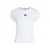 Tommy Jeans Extra Small Badge Ribbed T Shirt White