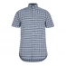 Gant Regular Fit Micro Check Poplin Short Sleeve Shirt Blue 414
