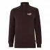 Puma Quarter Zip Logo Fleece Mens Dark Chocolate