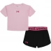 Under Armour 2 Piece T-Shirt and Shorts Set Infant Girls Pink/Black