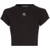 Жіноча футболка Calvin Klein Jeans Calvin Klein Mono Rib Cropped T Shirt Black