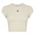 Жіноча футболка Calvin Klein Jeans Calvin Klein Mono Rib Cropped T Shirt Vanilla