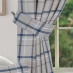 Home Curtains Hudson Woven Check Tie Backs Blue