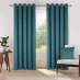 Home Curtains Asha Recycled Velour Eyelet Curtains Teal