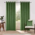 Home Curtains Asha Recycled Velour Eyelet Curtains Olive