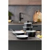 Homelife 5pc Non-Stick Ribbed Ceramic Pan Set Black