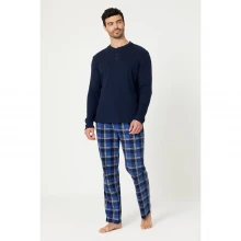 Мужская пижама Studio Mens Waffle Top and Check Fleece Pants Pyjama Gift Set
