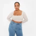 I Saw It First Double Layered Square Neck Slinky Crop Top Sand
