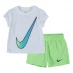Nike Recycled Shorts Pyjama Set Baby Girls Lime Glow
