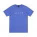 Nicce Mens Mercury T-Shirt - Oatmeal Marl Iris Blue
