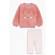 Детские штаны Hello World Girl Kitten Borg Pink Sweatshirt and Leggings Set
