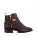 Dune London Pup Flat Ankle Boots Burgundy