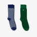 Шкарпетки Lacoste 2 pack  Monogram Jacquard Socks Blu/Grn PFI