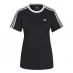 adidas 3 Stripe T-Shirt Black/White