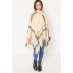 Be You Oversized Check Poncho Camel