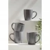 Homelife 4 Piece Stoneware Mug Set Charcoal Grey