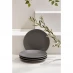Homelife 4 Piece Stoneware Dinner Plates Charcoal Grey