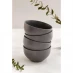 Homelife 4 Piece Stoneware Cereal Bowl Set Charcoal Grey