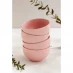 Homelife 4 Piece Stoneware Cereal Bowl Set Blush Pink